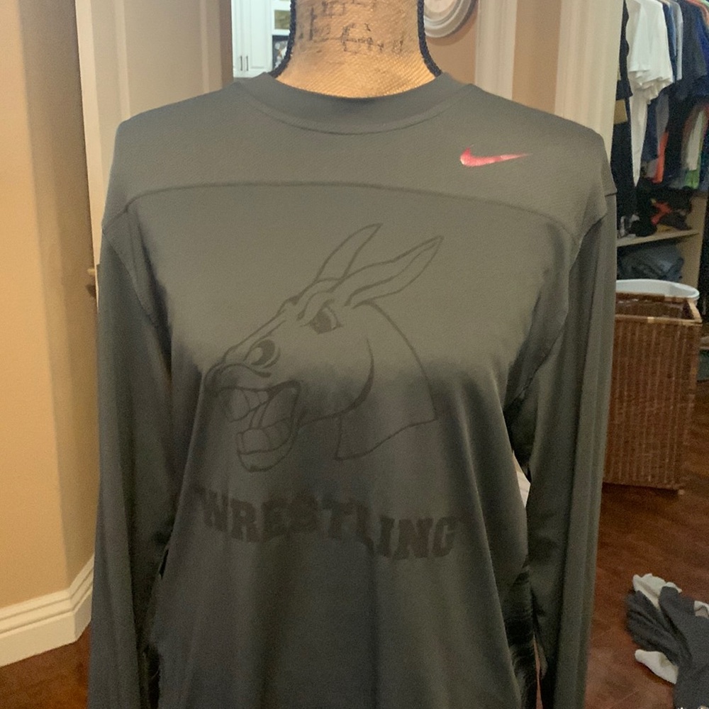 Grey Nike Dri Fit mens wrestling shirt